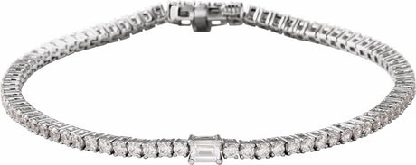 14K White Gold 3 CTW Lab-Grown Diamond Line 7" Bracelet