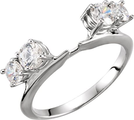 14K White Gold 1/4 CTW Lab-Grown Diamond Wrap-Style Ring Enhancer