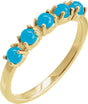 14K Yellow Gold Natural Turquoise Cabochon Stackable Ring