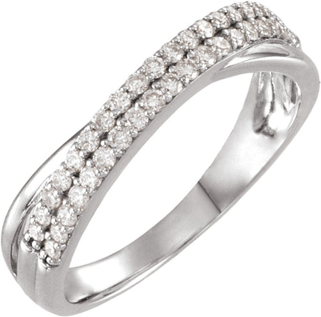 14K White Gold 1/3 CTW Natural Diamond Anniversary Band