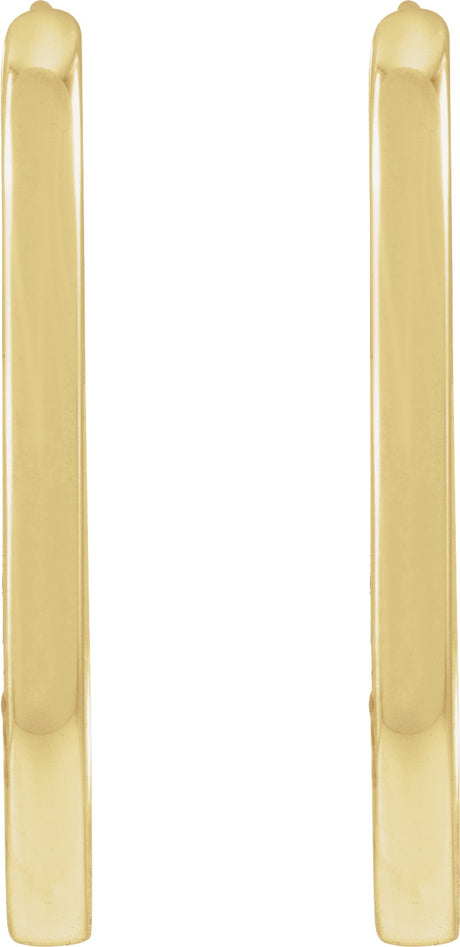 14K Yellow Gold Elongated Oval 20 mm Hoop Earrings