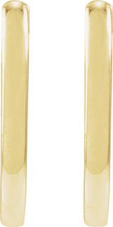 14K Yellow Gold Elongated Oval 14 mm Hoop Earrings