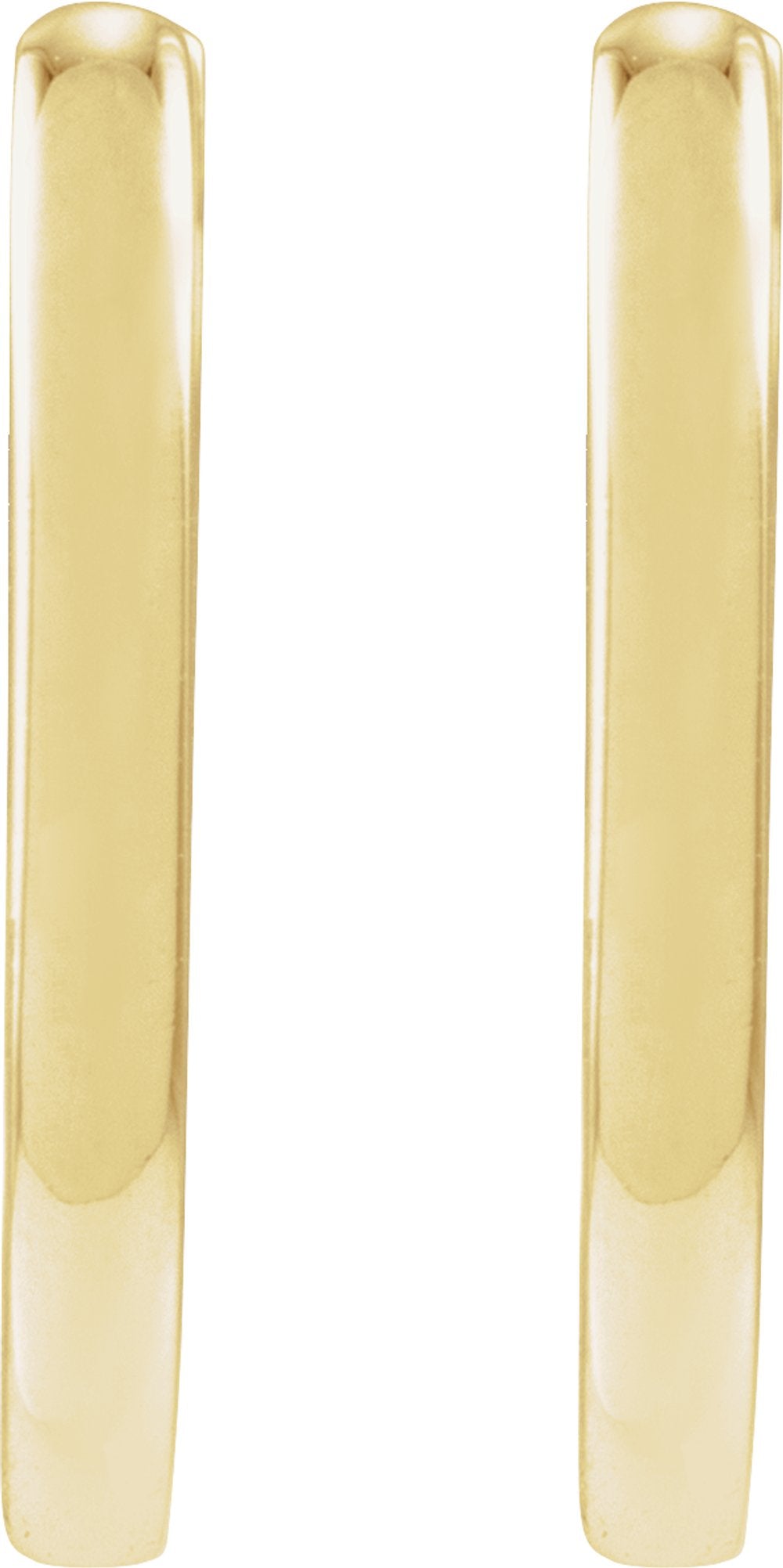 10K Yellow Gold Elongated Oval 14 mm Hoop Earrings