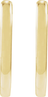 14K Yellow Gold Elongated Oval 14 mm Hoop Earrings
