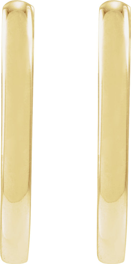 14K Yellow Gold Elongated Oval 14 mm Hoop Earrings