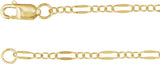 14K Yellow Gold-Filled 2.3 mm Dapped Cable 16" Chain