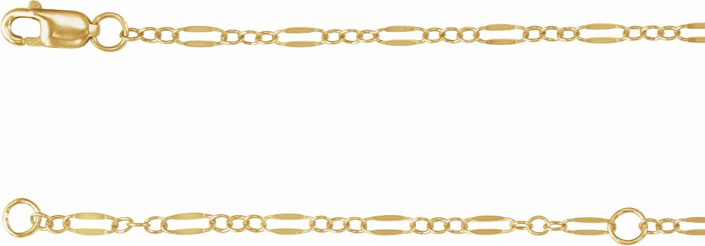 14K Yellow Gold-Filled 2.3 mm Dapped Cable 16-18" Chain