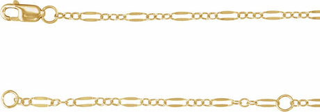14K Yellow Gold-Filled 2.3 mm Dapped Cable 16-18" Chain
