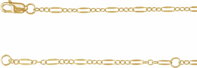 14K Yellow Gold-Filled 2.3 mm Dapped Cable 16-18" Chain