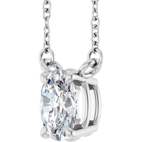 14K White Gold 3/4 CT Lab-Grown Diamond 18" Necklace