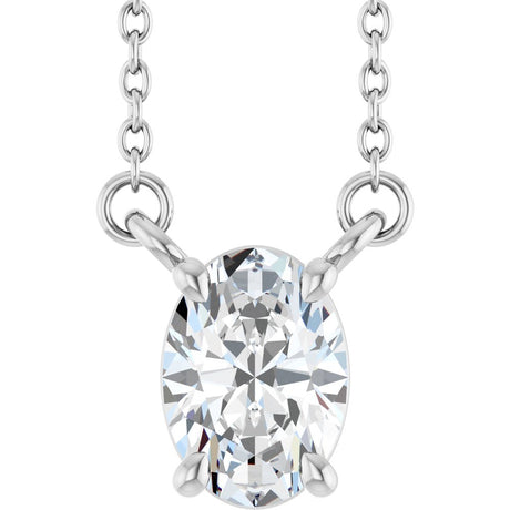14K White Gold 3/4 CT Lab-Grown Diamond 18" Necklace