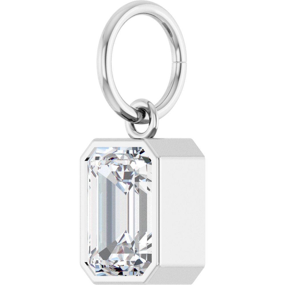 14K White Gold 1 1/4 CT Lab-Grown Diamond Charm/Pendant