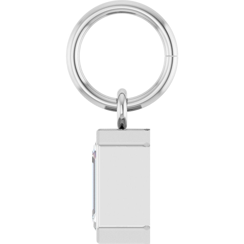 14K White Gold 5/8 CT Lab-Grown Diamond Charm/Pendant