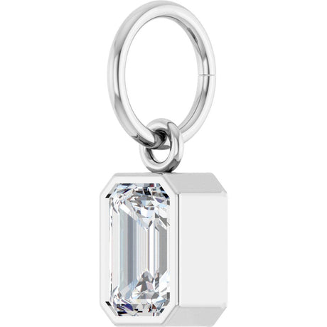 14K White Gold 5/8 CT Lab-Grown Diamond Charm/Pendant