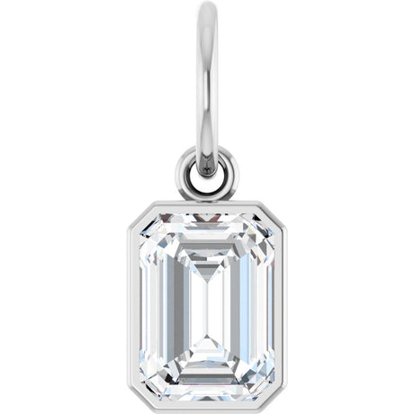 14K White Gold 1 1/4 CT Lab-Grown Diamond Charm/Pendant