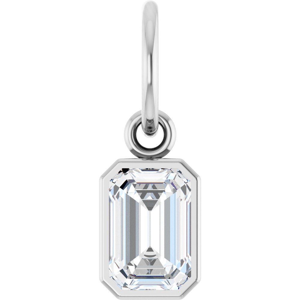 14K White Gold 5/8 CT Lab-Grown Diamond Charm/Pendant