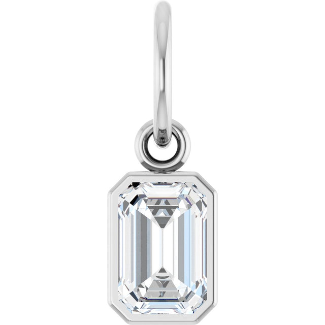 14K White Gold 5/8 CT Lab-Grown Diamond Charm/Pendant