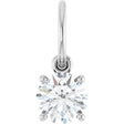 14K White Gold 1/2 CT Lab-Grown Diamond Charm/Pendant