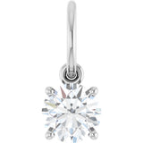 14K White Gold 1/2 CT Lab-Grown Diamond Charm/Pendant