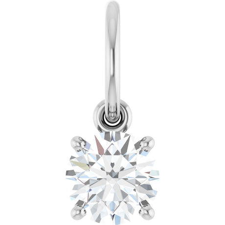 14K White Gold 1/2 CT Lab-Grown Diamond Charm/Pendant