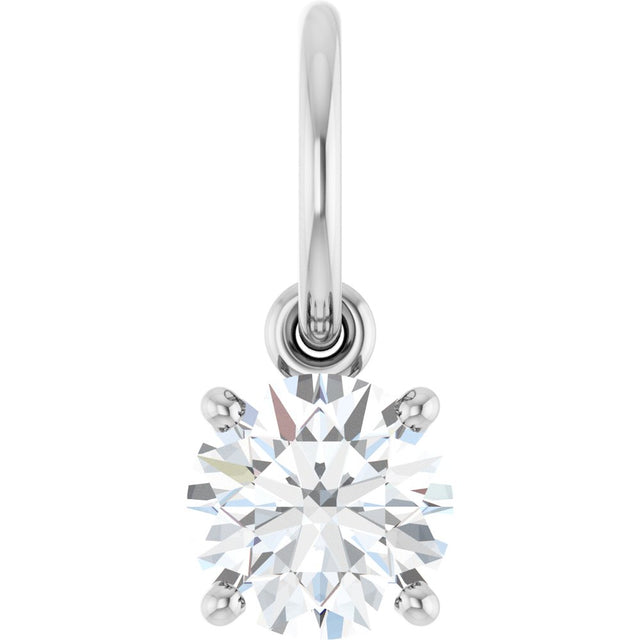 14K White Gold 1/2 CT Lab-Grown Diamond Charm/Pendant