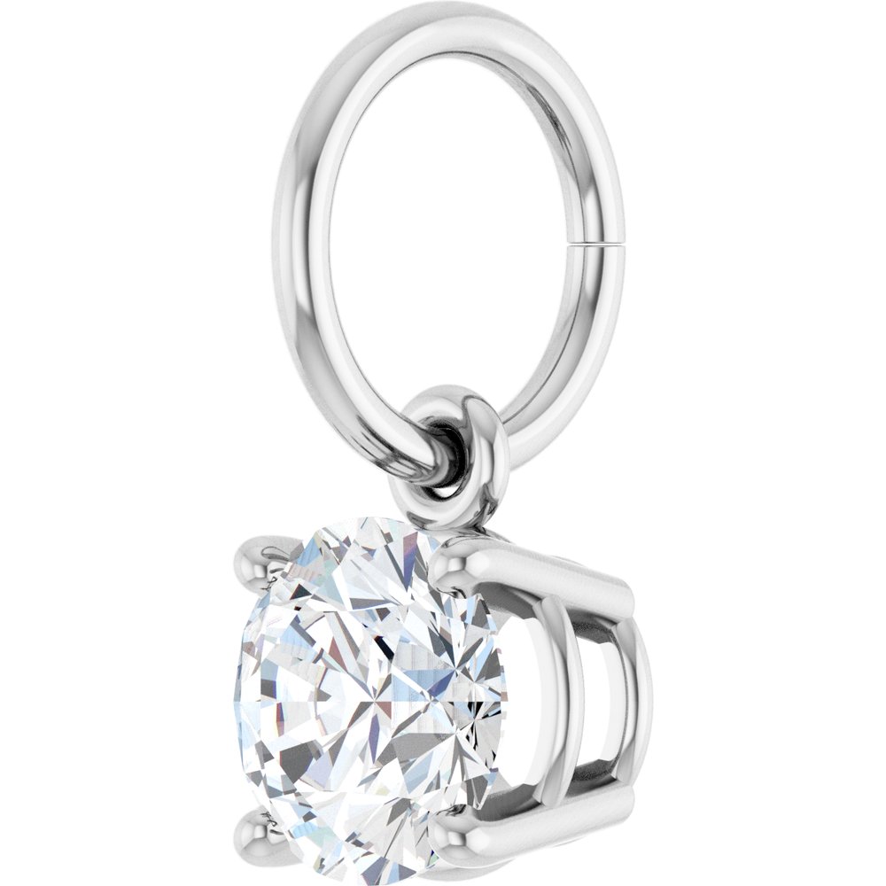 14K White Gold 1/2 CT Lab-Grown Diamond Charm/Pendant