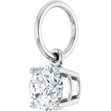 14K White Gold 1/2 CT Lab-Grown Diamond Charm/Pendant