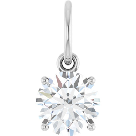 14K White Gold 1 CT Lab-Grown Diamond Charm/Pendant