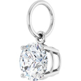 14K White Gold 1 CT Lab-Grown Diamond Charm/Pendant