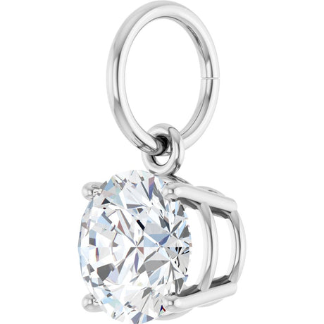 14K White Gold 1 CT Lab-Grown Diamond Charm/Pendant