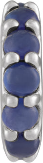 Sterling Silver Lab-Grown Blue Sapphire Cabochon Spacer Charm/Pendant