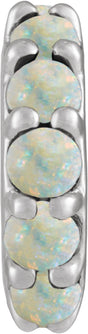 Sterling Silver Natural White Opal Cabochon Spacer Charm/Pendant