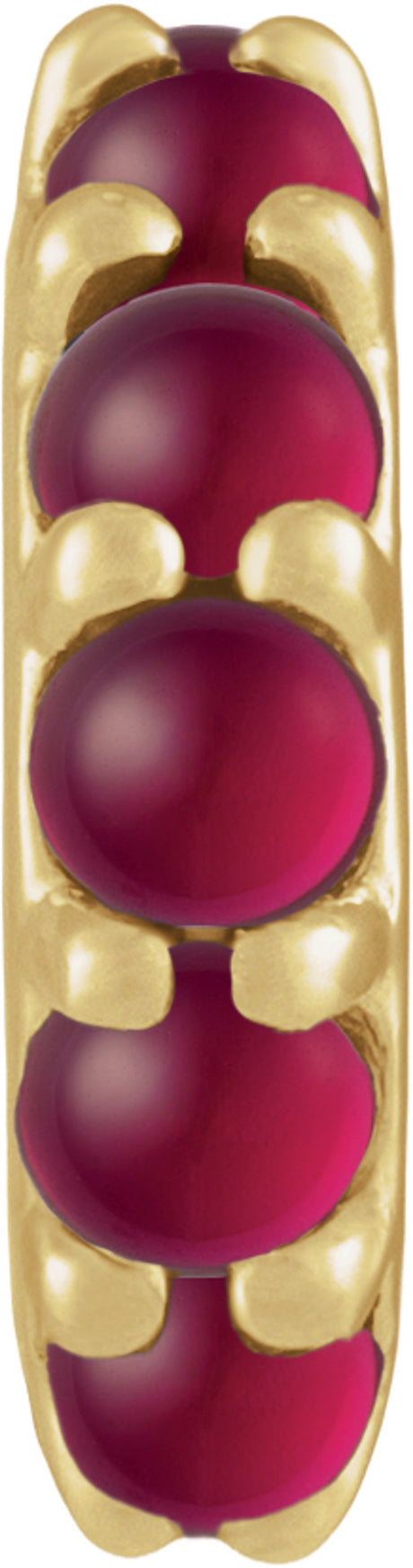 14K Yellow Gold Natural Ruby Cabochon Spacer Charm/Pendant