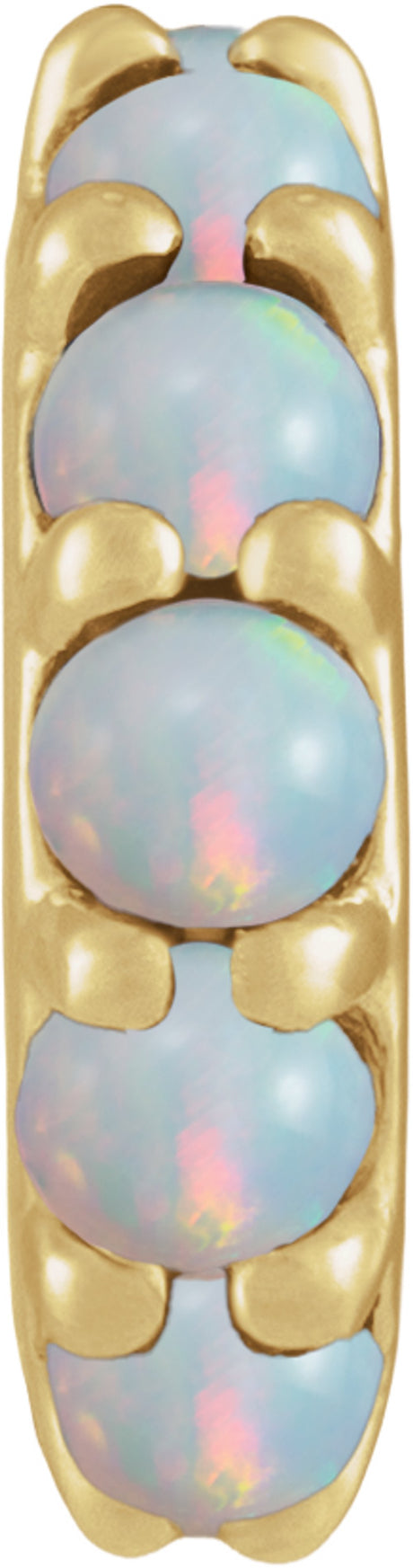 14K Yellow Gold Natural Ethiopian Opal Cabochon Spacer Charm/Pendant