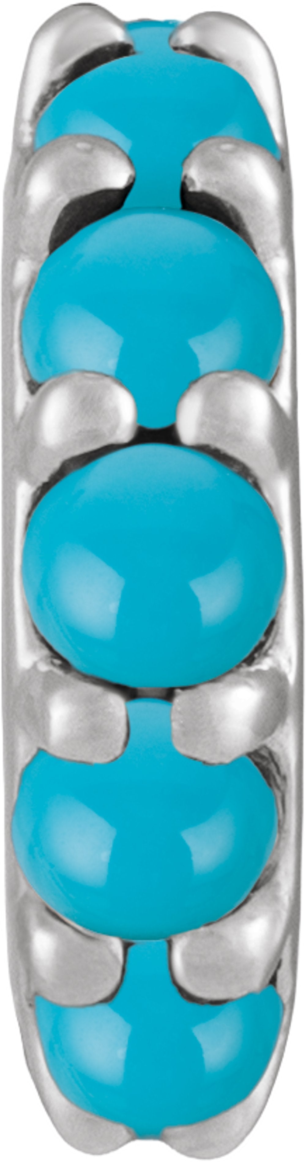 Sterling Silver Natural Turquoise Cabochon Spacer Charm/Pendant