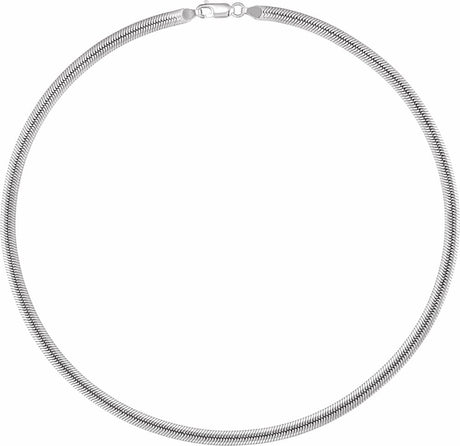 Sterling Silver 4.8 mm Oval Snake 16" Chain