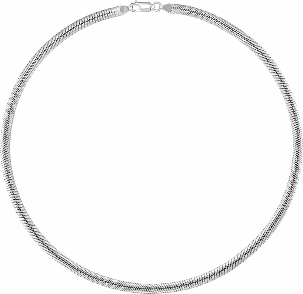 Sterling Silver 4.8 mm Oval Snake 16" Chain