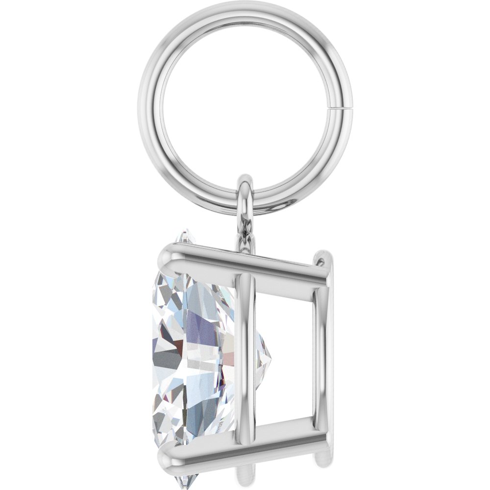 14K White Gold 1 CT Lab-Grown Diamond Charm/Pendant