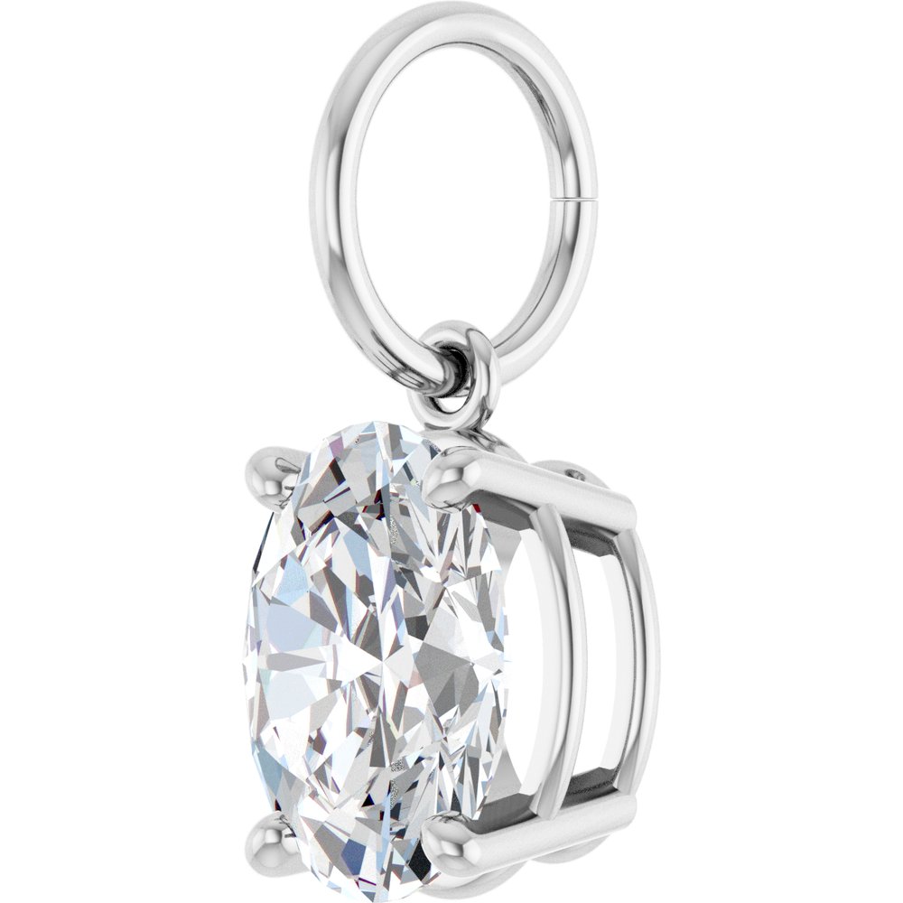 14K White Gold 1 CT Lab-Grown Diamond Charm/Pendant