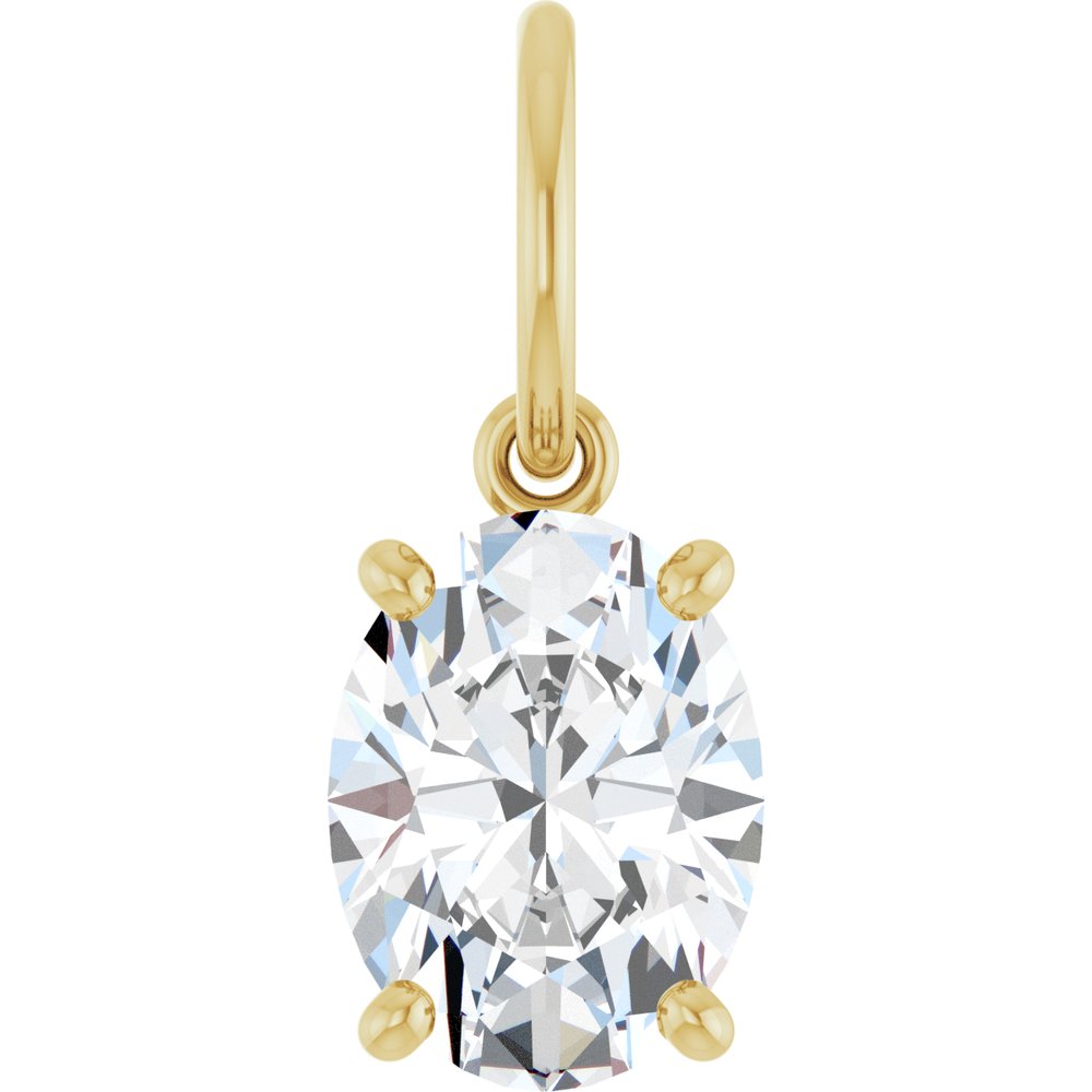 14K Yellow Gold 1 CT Lab-Grown Diamond Charm/Pendant