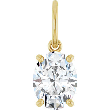 14K Yellow Gold 1 CT Lab-Grown Diamond Charm/Pendant
