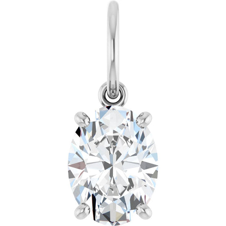 14K White Gold 1 CT Lab-Grown Diamond Charm/Pendant