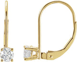 14K Yellow Gold 1/2 CT Natural Diamond Earrings