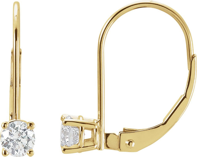 14K Yellow Gold 1/2 CT Natural Diamond Earrings