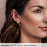 14K Yellow Gold 1/5 CTW Lab-Grown Diamond 12 mm Hoop Earrings