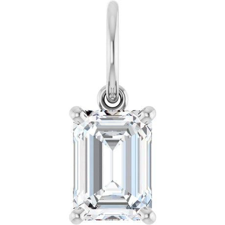 14K White Gold 1 1/4 CT Lab-Grown Diamond Charm/Pendant
