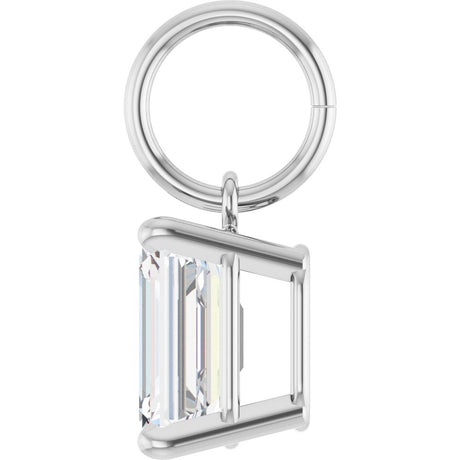14K White Gold 1 1/4 CT Lab-Grown Diamond Charm/Pendant