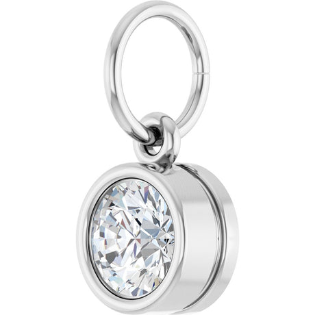 14K White Gold 1/2 CT Lab-Grown Diamond Charm/Pendant