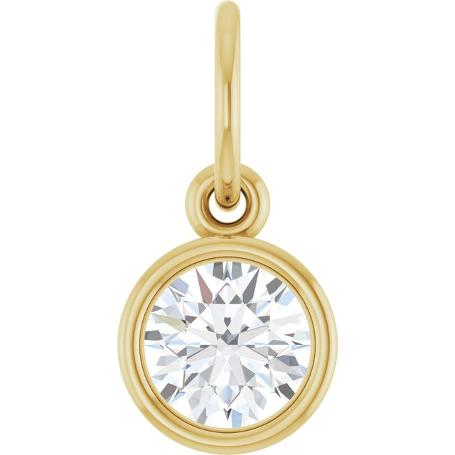 14K Yellow Gold 1/2 CT Lab-Grown Diamond Charm/Pendant