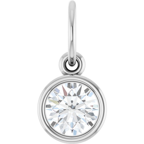 14K White Gold 1/2 CT Lab-Grown Diamond Charm/Pendant